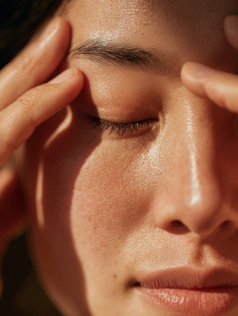 Microshot of woman doing Acupressure